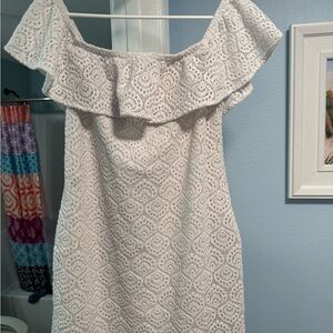 Lilly Pulitzer Strapless White Lace Dress